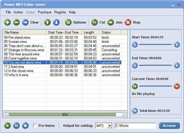 Power MP3 Cutter Joiner Screenshot